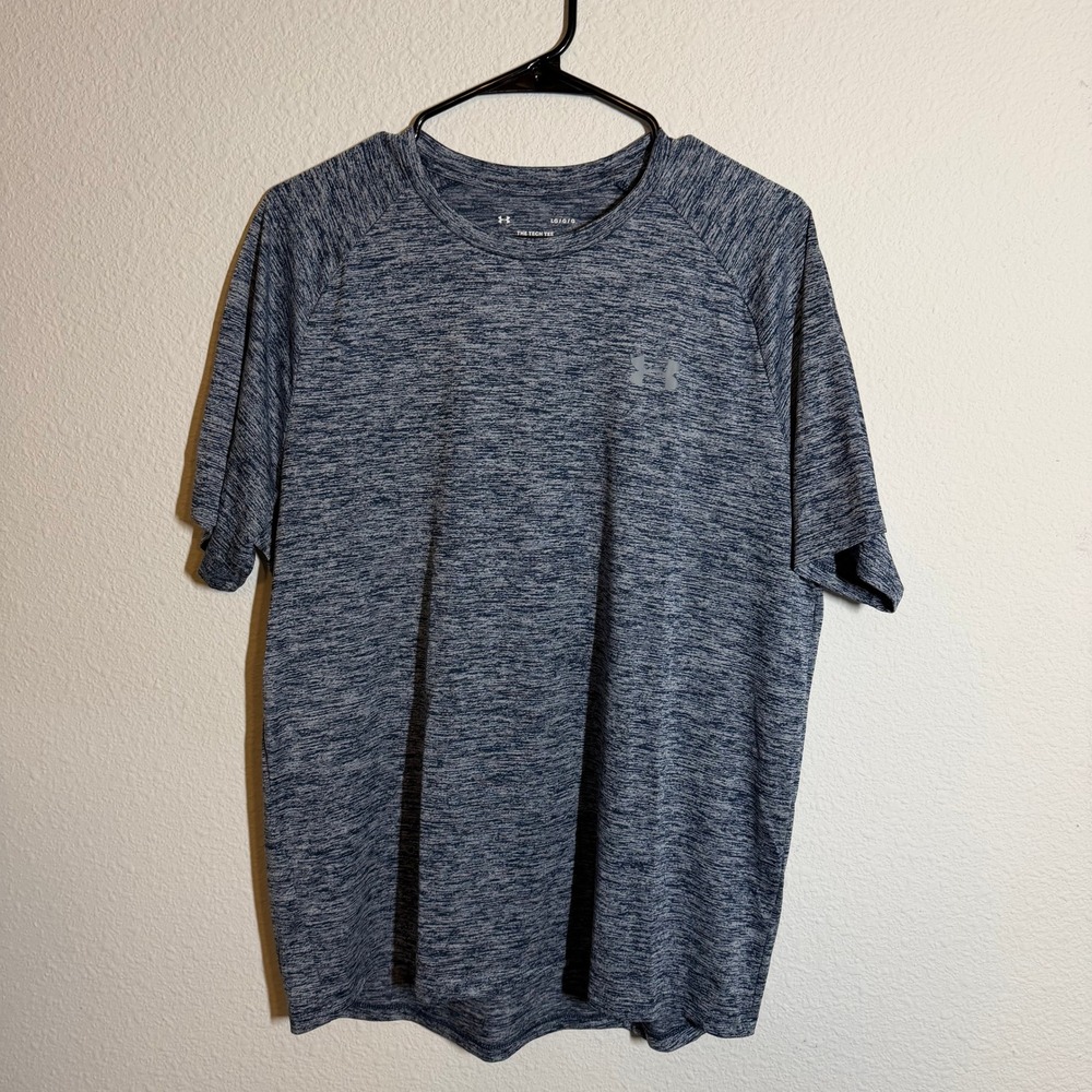 Under Armour‎ Mens Tech Tee Space Dye Heather Blue Short Sleeve Shirt Large